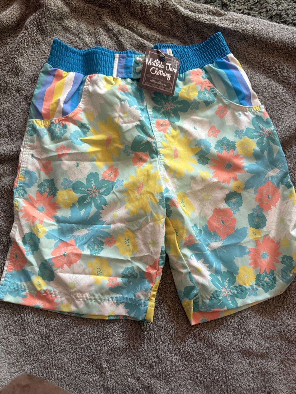 Matilda Jane Kids One Piece Swim - Teal, Yellow, Coral, White